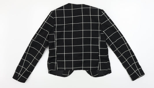 H&M  Womens Black Check  Jacket Blazer Size 14