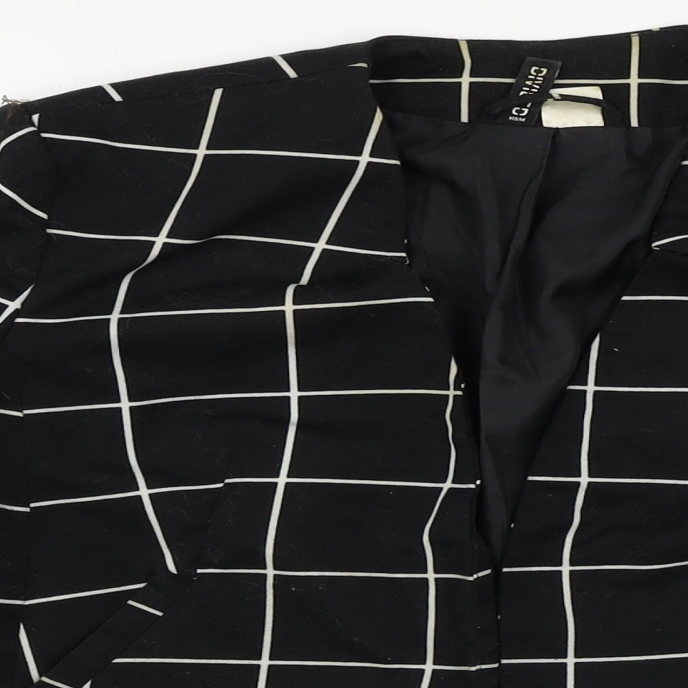 H&M  Womens Black Check  Jacket Blazer Size 14