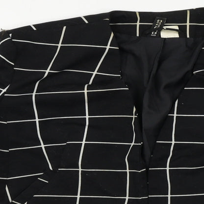 H&M  Womens Black Check  Jacket Blazer Size 14