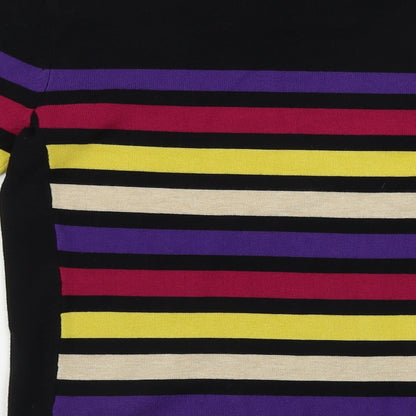 M&Co Womens Black Striped  Pullover Jumper Size 10
