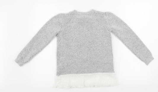 Primark  Girls Grey   Pullover Jumper Size 11-12 Years