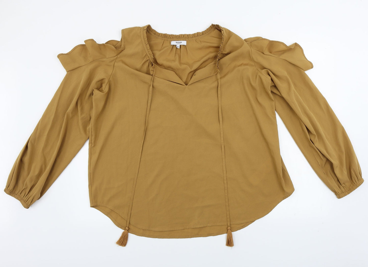 kensie Womens Brown   Basic Blouse Size XL