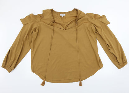 kensie Womens Brown   Basic Blouse Size XL