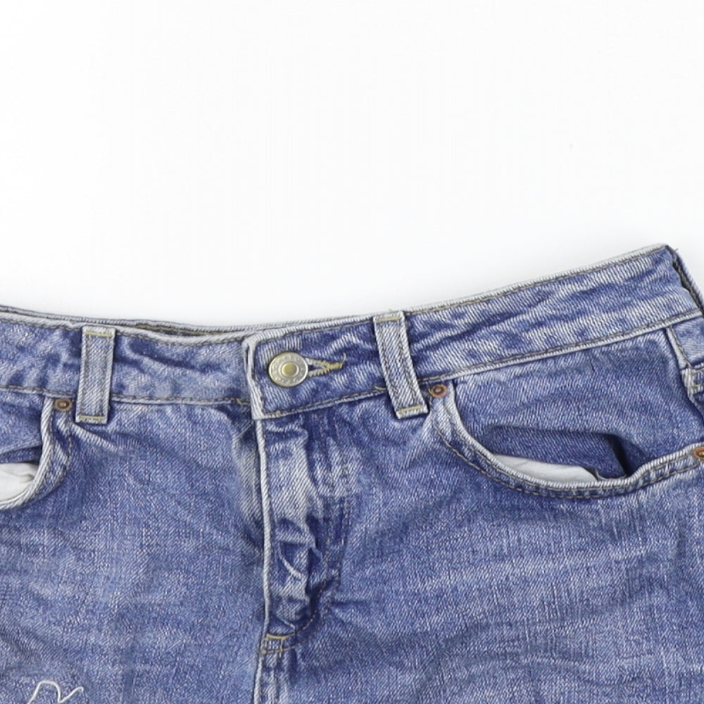 Topshop Womens Blue   Cut-Off Shorts Size 8