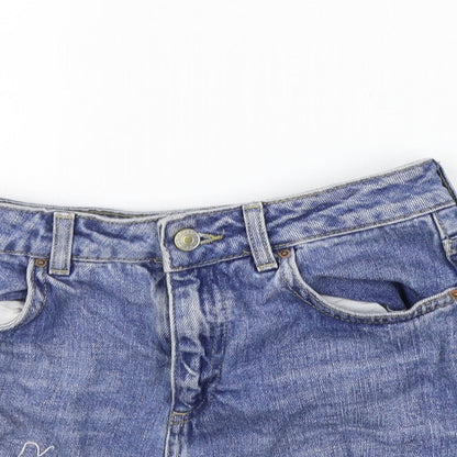 Topshop Womens Blue   Cut-Off Shorts Size 8