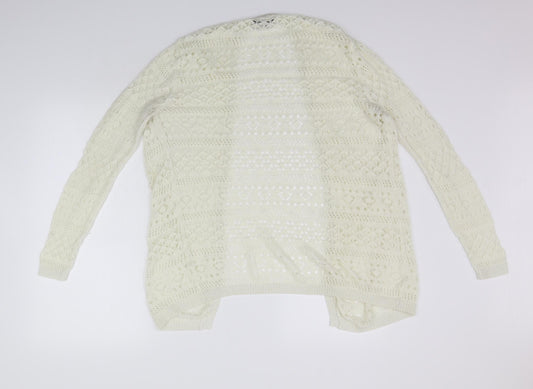 Womens UK Size 10 Peacocks White Cape Jumper