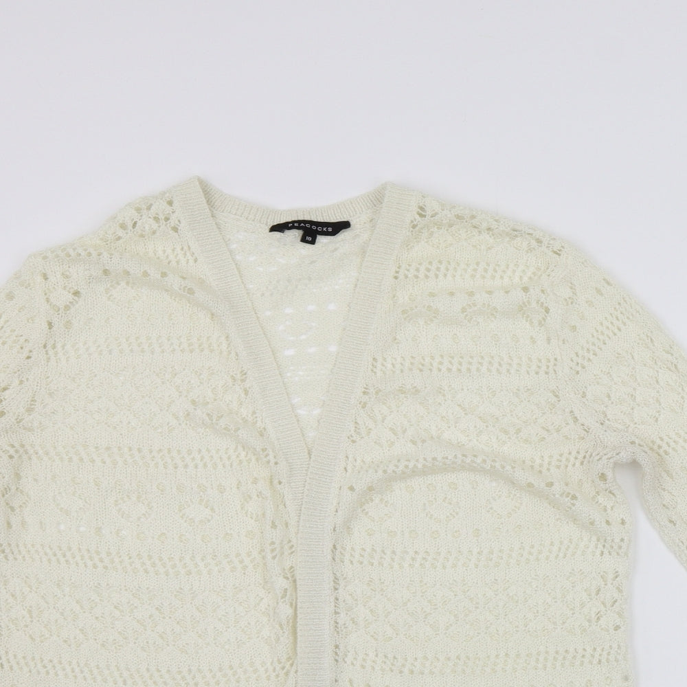 Womens UK Size 10 Peacocks White Cape Jumper