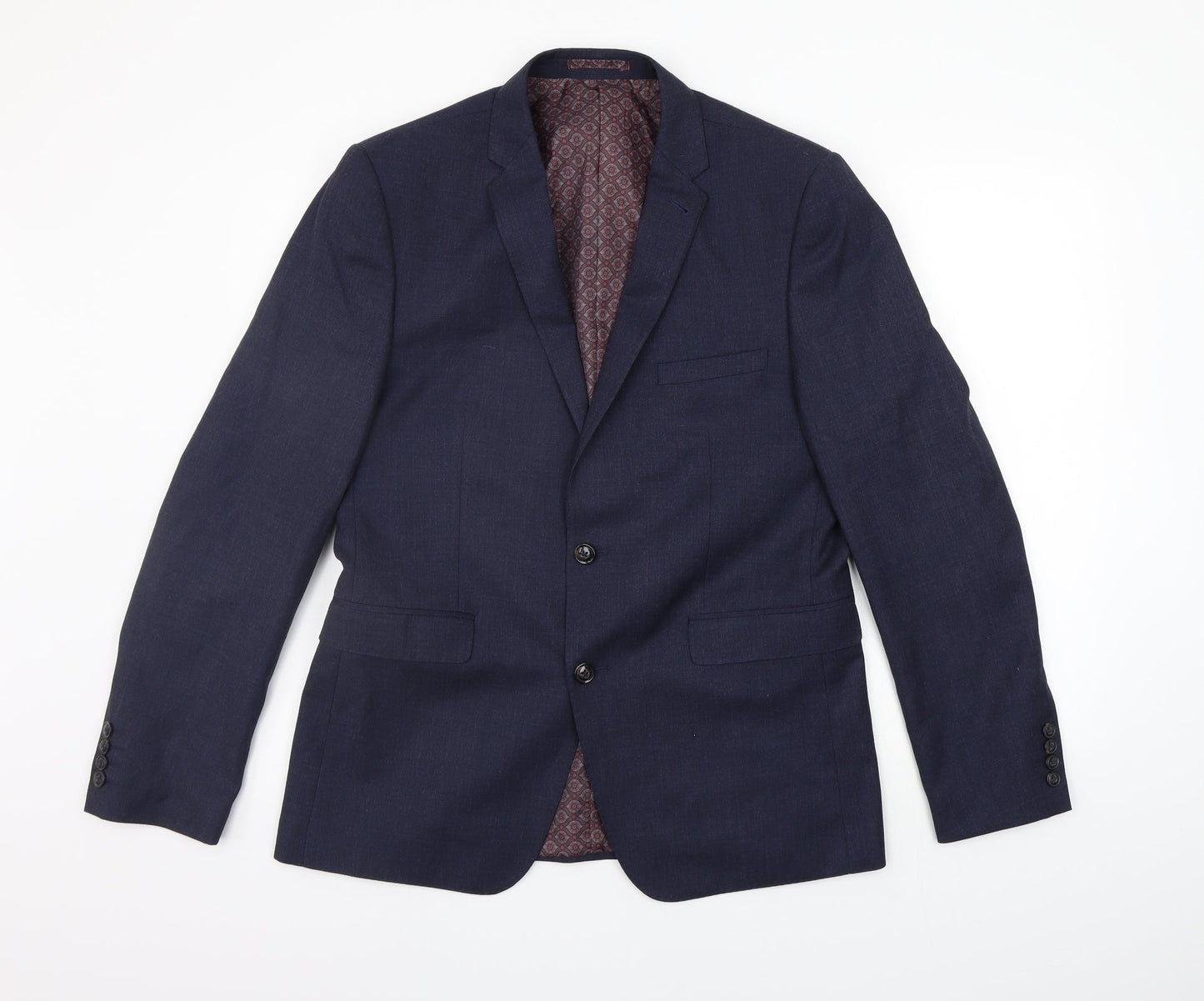 Mens UK Size S Burton Regular Blue Suit Jacket