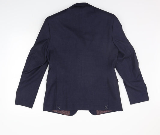 Mens UK Size S Burton Regular Blue Suit Jacket