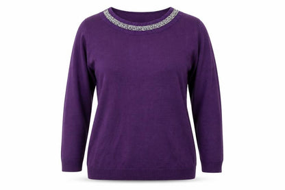 Womens UK Size 14 B. You Purple Pullover Jumper