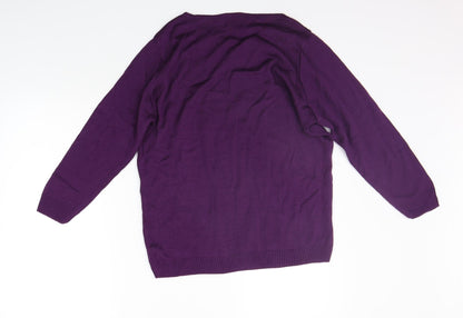 B. You Womens Purple   Pullover Jumper Size 14