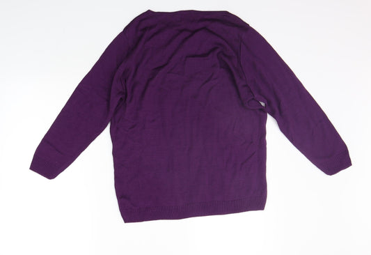 B. You Womens Purple   Pullover Jumper Size 14