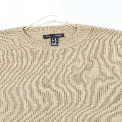 Womens UK Size S New Look Beige Pullover Jumper