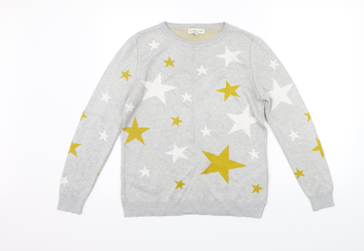 F&F Womens Grey Geometric  Pullover Jumper Size 6