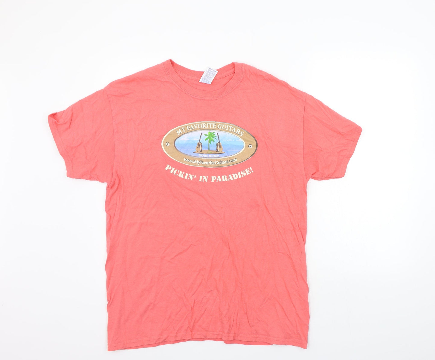 Womens UK Size L Gildan Pink Basic T-Shirt