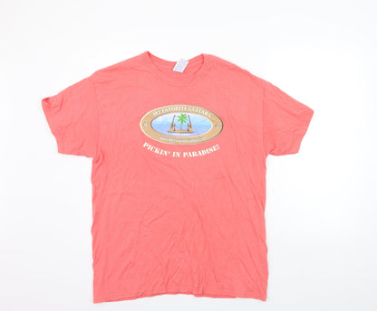 Womens UK Size L Gildan Pink Basic T-Shirt