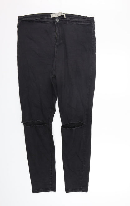 Womens UK Size 16 deniem co Regular Fit Straight Black Jeans