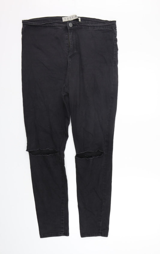 Womens UK Size 16 deniem co Regular Fit Straight Black Jeans