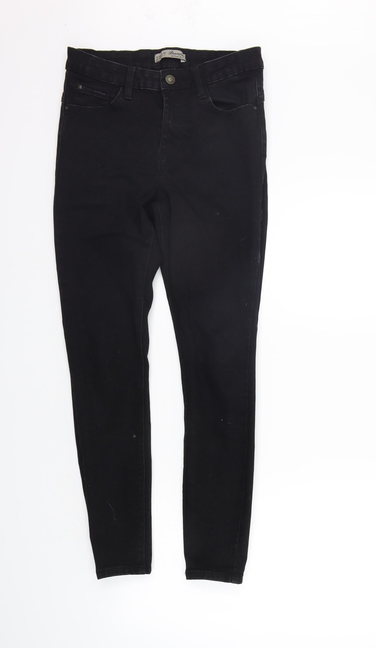 Womens UK Size 12 deniem co Regular Fit Straight Black Jeans