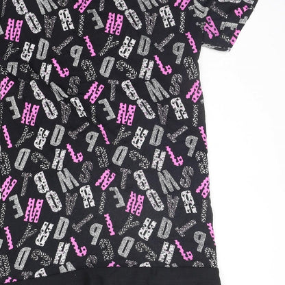 F&F Girls Black Floral  Basic T-Shirt Size 8-9 Years