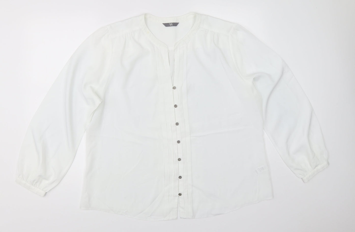 Womens UK Size 20 BHS White Basic Button-Up