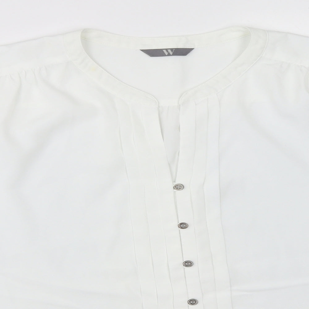 Womens UK Size 20 BHS White Basic Button-Up