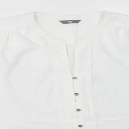 Womens UK Size 20 BHS White Basic Button-Up