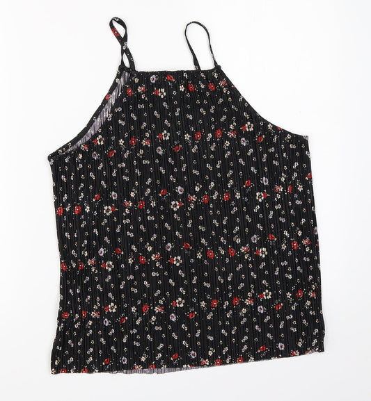 New Look Girls Black Floral  Basic Blouse Size 14 Years