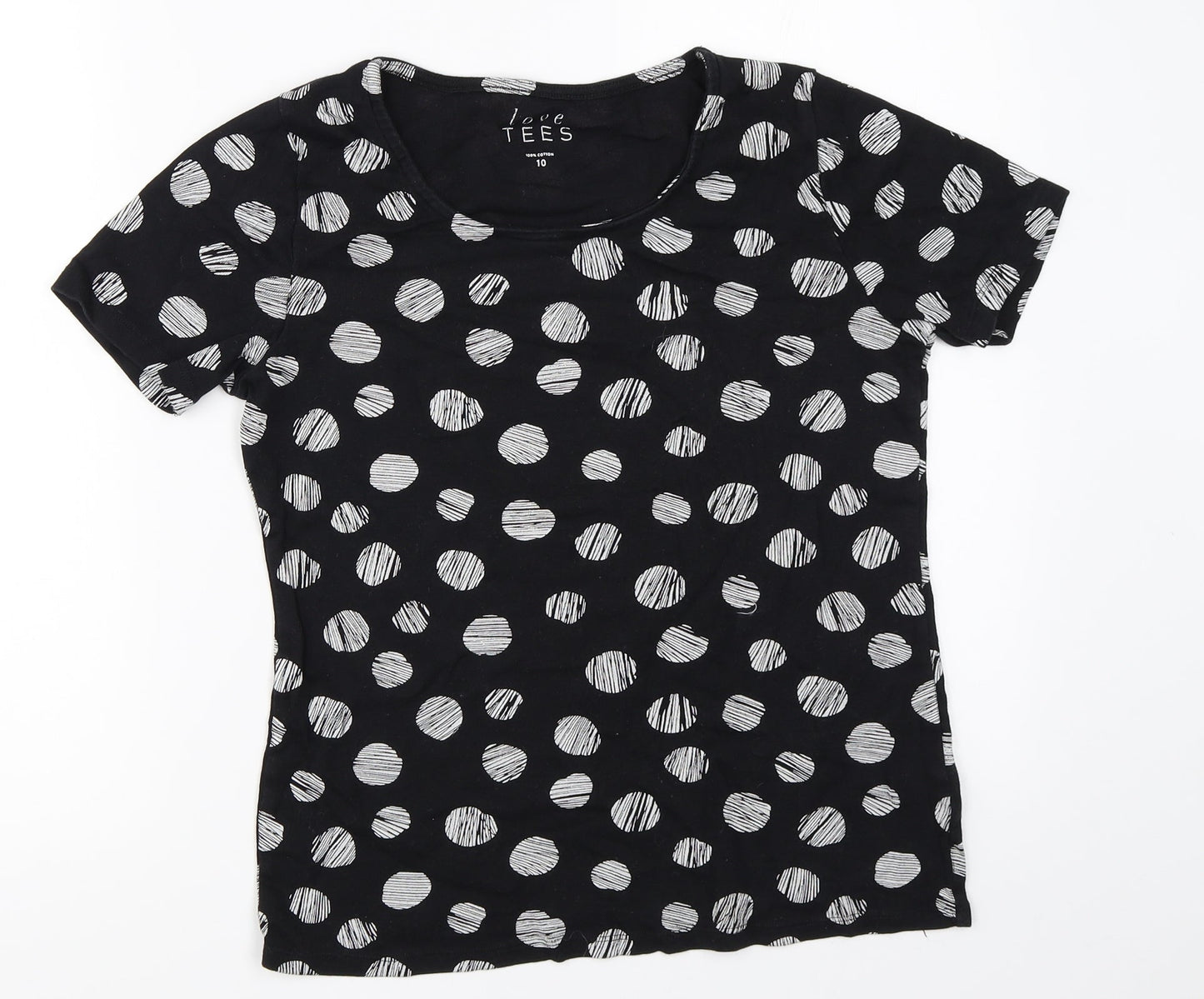 Preworn Womens Black   Basic T-Shirt Size 10
