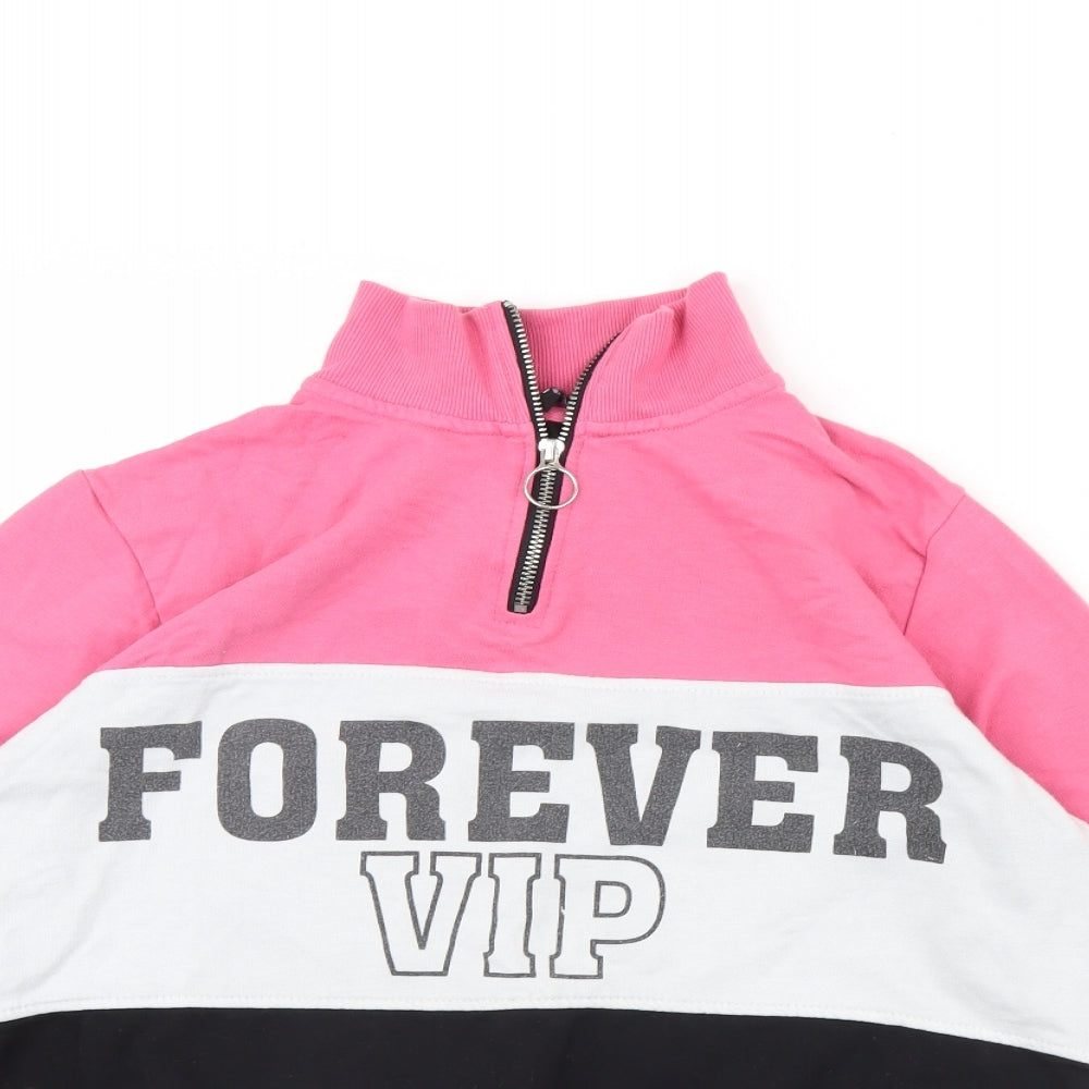 Womens UK Size 12 Pep & co Pink Henley Jumper