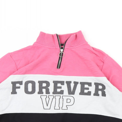 Womens UK Size 12 Pep & co Pink Henley Jumper