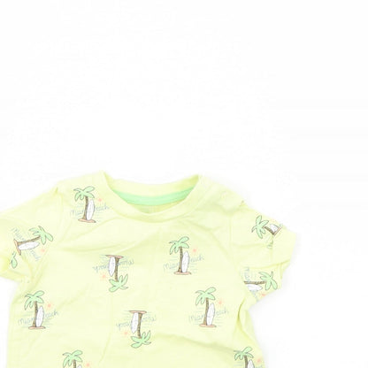 Fred & Flo Baby Yellow Spotted  Basic T-Shirt Size 9-12 Months  - Miami Beach