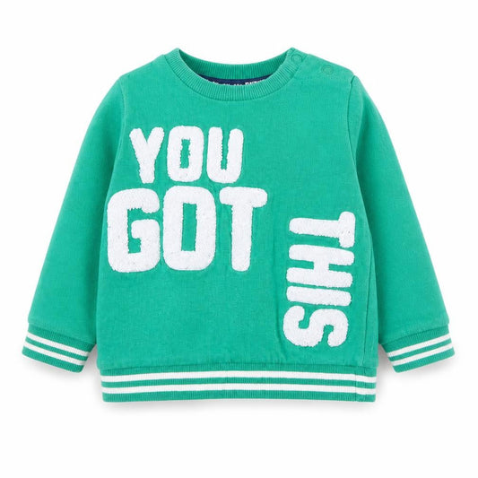 Front view of F&F Baby Green jumper, size 9-12, Months