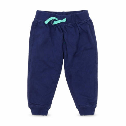 Front view of Baby Bug Baby Blue Jogger Trousers, size 9, Months