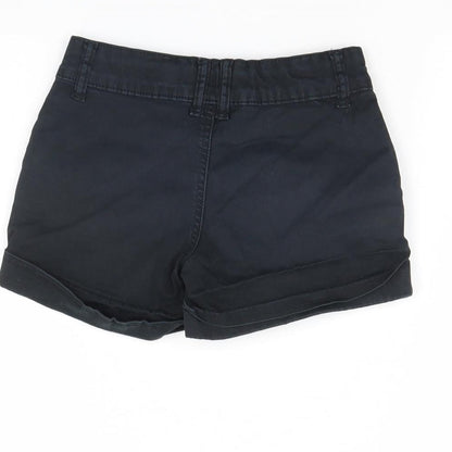 Preworn Girls Black  Denim Cut-Off Shorts Size 8 Years