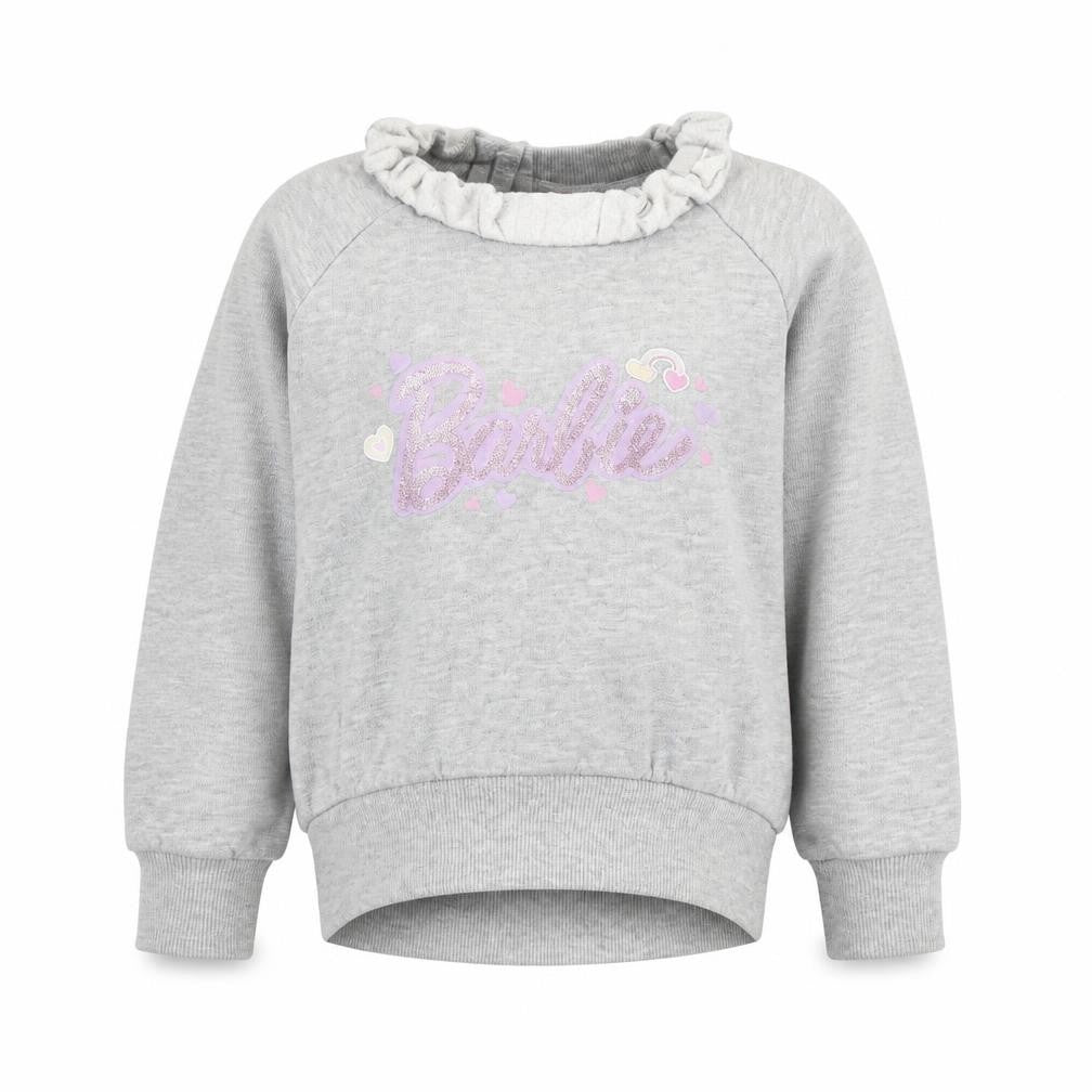 Preworn Girls Grey   Pullover Jumper Size 4 Years  - Barbie