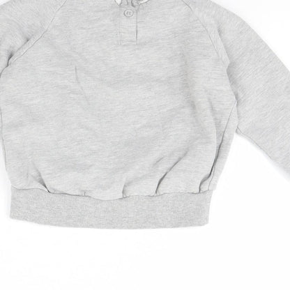 Preworn Girls Grey   Pullover Jumper Size 4 Years  - Barbie