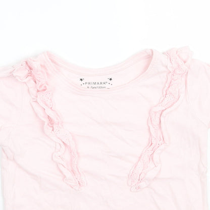 Priark Girls Pink   Basic T-Shirt Size 6-7 Years