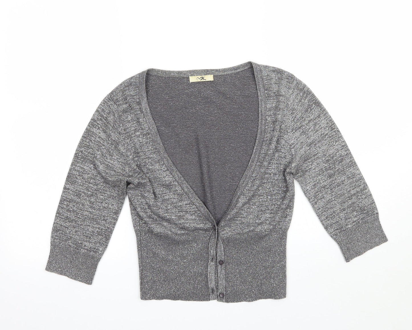 Womens UK Size 8 MK Grey Cardigan Jumper