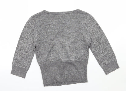Womens UK Size 8 MK Grey Cardigan Jumper