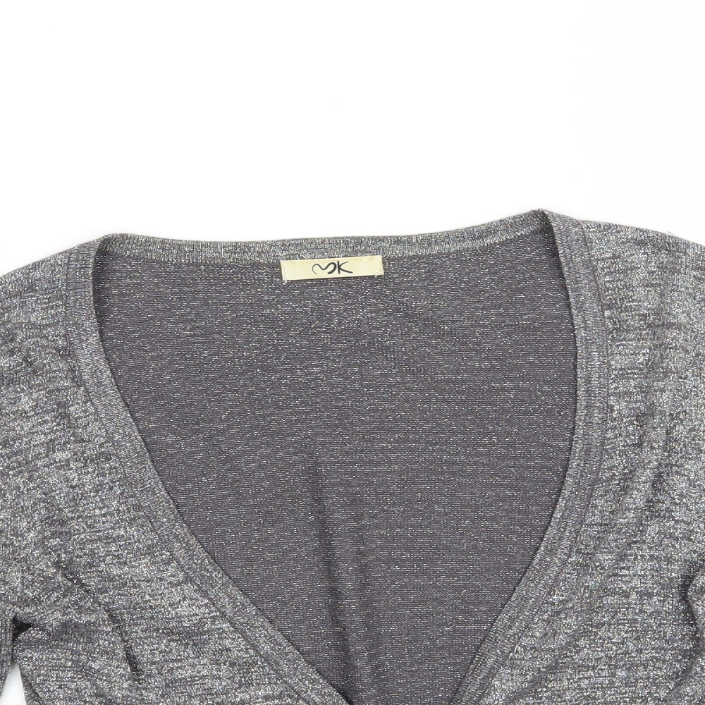 Womens UK Size 8 MK Grey Cardigan Jumper