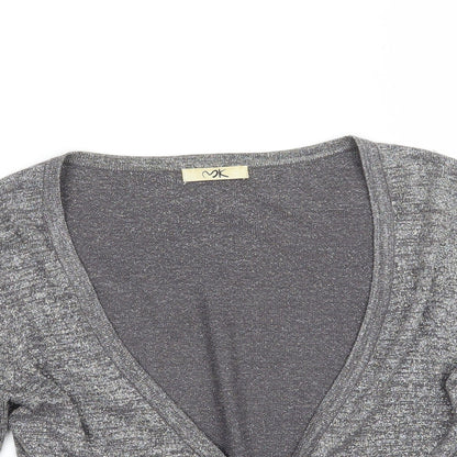 Womens UK Size 8 MK Grey Cardigan Jumper