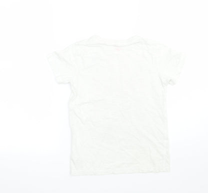NEXT Girls White   Basic T-Shirt Size 7 Years