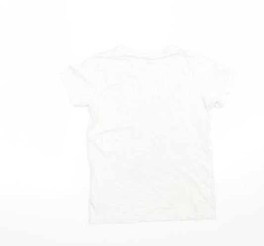 NEXT Girls White   Basic T-Shirt Size 7 Years