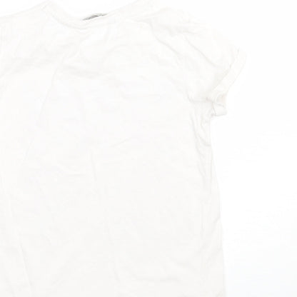 George Girls White   Basic T-Shirt Size 7-8 Years