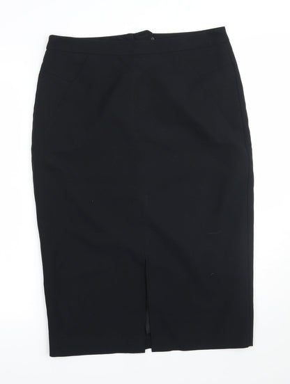 BHS Womens Black  Rayon A-Line Skirt Size 12