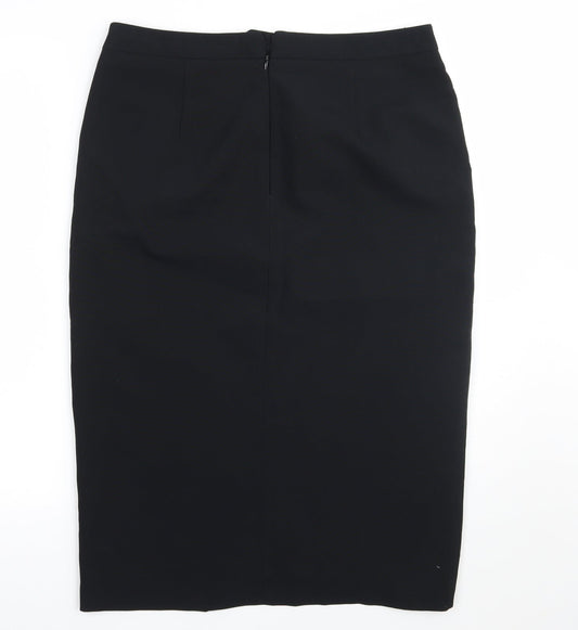 BHS Womens Black  Rayon A-Line Skirt Size 12