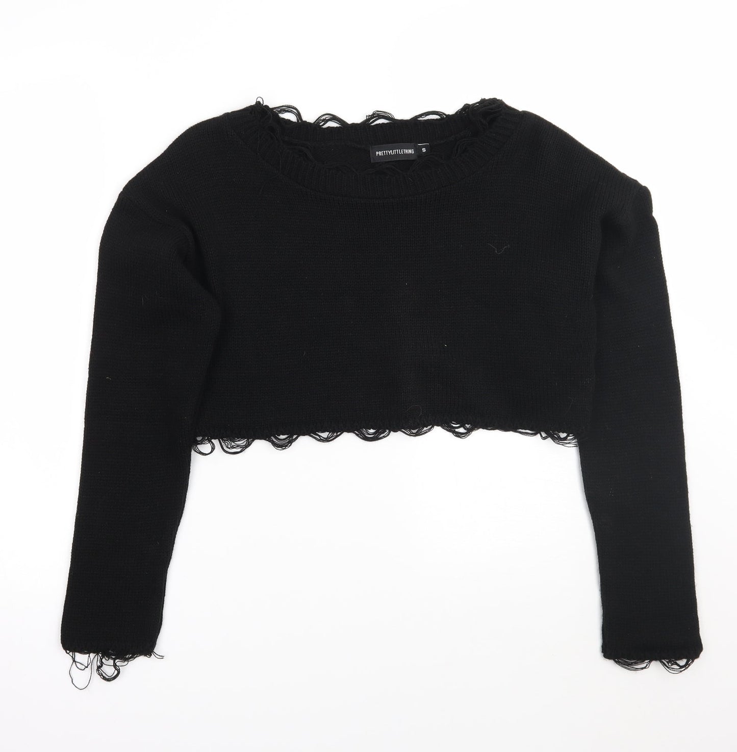Womens UK Size S PRETTYLITTLETHING Black Pullover Jumper