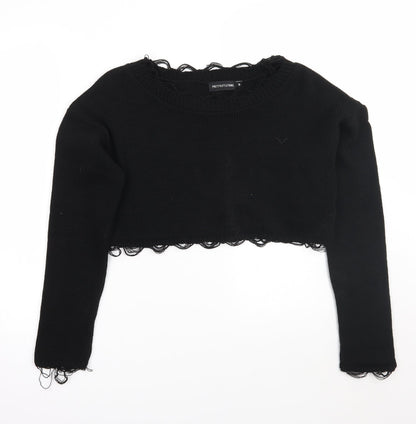 Womens UK Size S PRETTYLITTLETHING Black Pullover Jumper