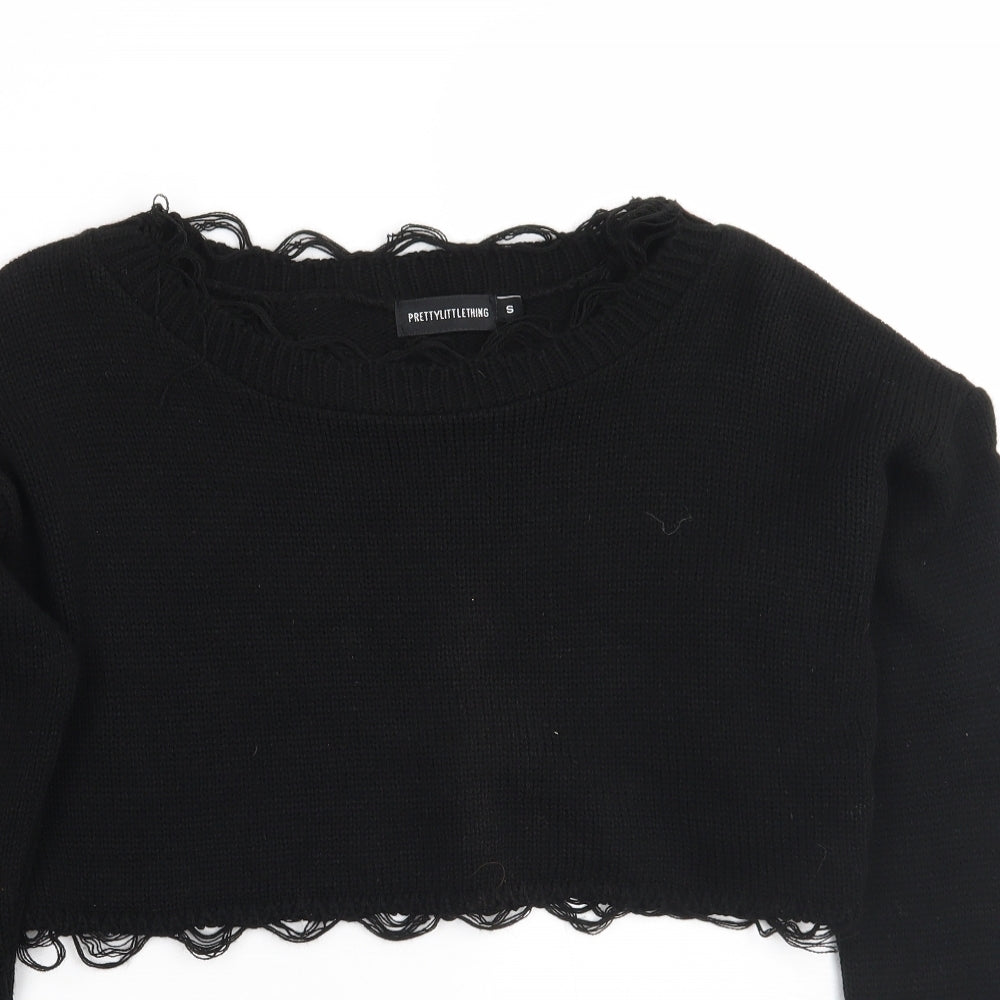 Womens UK Size S PRETTYLITTLETHING Black Pullover Jumper